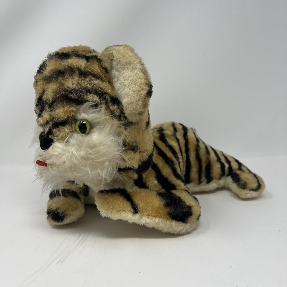 Vintage Rushton Company Tiger Plush Stuffed Animal 1950s 1960s Collectible Toy